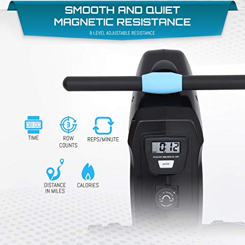 Lanos Rowing Machine 8Level Adjustable Resistance LCD