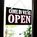 Open Closed Sign, Reversible - Door Hanging, 10 x 6, Made in USA