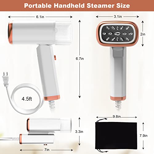 Foldable Handheld Steamer for Clothes, 1000W 20S Fast Heat-up Portable Garment Steamer with Brush and Measure cup, Clothes Steamer Fabric Wrinkle Remover with a Storage bag for Home Office Travel