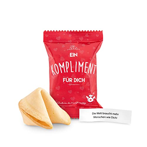 Glückskekse Ein Kompliment Für Dich 15 Stück Glückskekse Kompliment Geschenk Muttertag, Danke, Geschenk Büro, Schön Dass Du Da Bist, Adventskalender Füllung, Frisch Gebacken, Vegan &Amp; Made In Germany