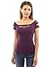 PattyBoutik Women Cut Out Stretch Blouse Top (Dark Purple Medium)