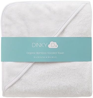 Luxury Organic Hooded Baby Towel | Super Soft Bamboo | Extra Large Size 34" x 34" - Perfect from Newborn to Toddler | by DINKY D