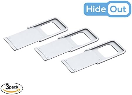 HideOut Webcam Privacy Cover - Ultra Thin Aluminum (Silver 3-Pack)