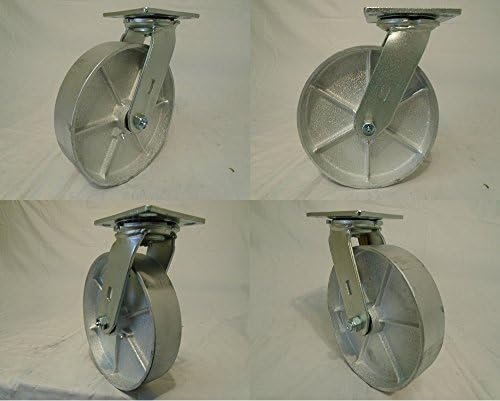 8" X 2" Swivel Casters with Semi-steel Wheel (4) 1400 Lbs Each Heavy Duty - Tool Box