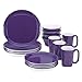 Rachael Ray Dinnerware Round and Square 16-Piece Stoneware Dinnerware Set, Purple