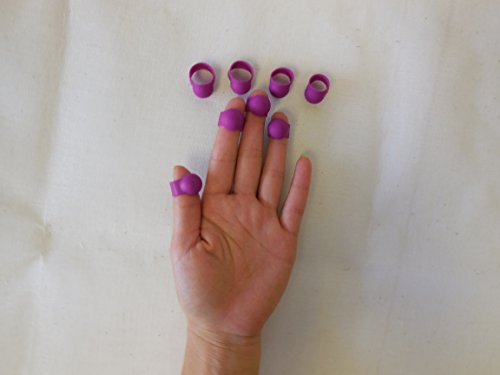 Finger Covers (8 sets) for Steel Tongue Drum/ Hand pan, great for beginners to practice with fingers, pain free and sound better (purple)