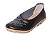 UJoowalk Women's Leather Cowhide Flat Casual Slip on Driving Loafer Shoes (8 B(M) US, Black)