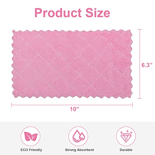 20 Packs Kitchen Cloth Dish Towels, Nonstick Oil Fast Drying Washcloths, Premium Dish Cloths for Kitchen, Car, Bathroom Cleaning, Reusable Highly Absorbent Cleaning Clothes, Purple&Grey
