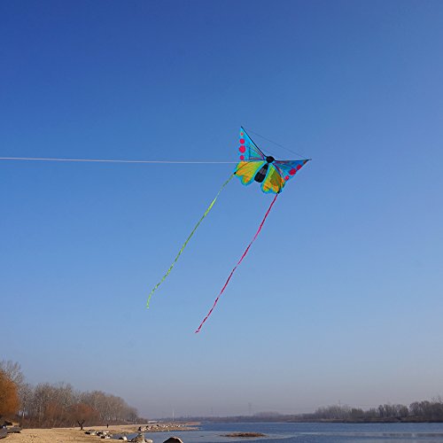 Besra Huge Colorful Butterfly Kite Single Line Easy To Fly Insect Nylon Kite With Handle & Strings (Butterfly) - Thumbnail 4