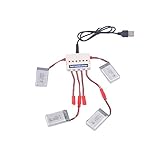 YouCute 4pcs 3.7V 750mAh Battery and 1to6 charger for mjx X800 X400 X300 HM 1315S X200 X500 RC quadcopter drone spare parts