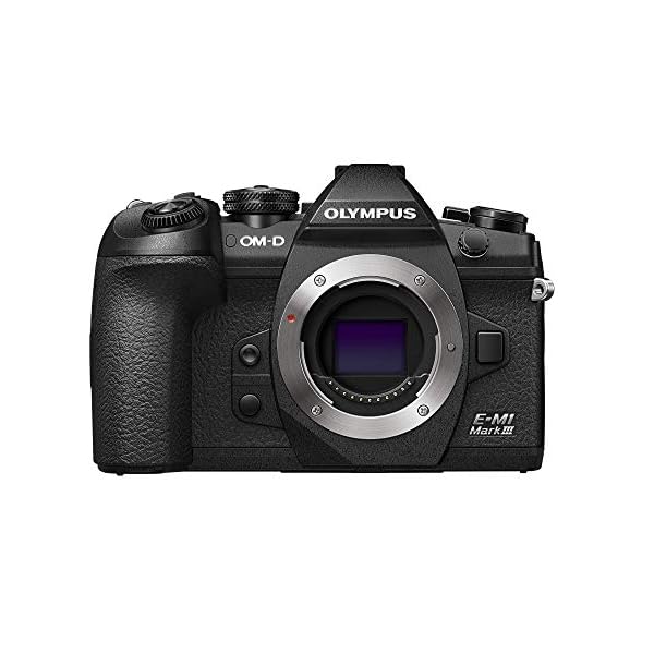 Olympus OM-D E-M1 Mark III Micro Four Thirds Systemkamera Gehäuse, 20 MP Sensor, 5-Achsen Bildstabilisierung, Leistungsstarker Autofokus, 4K Video, Wi-Fi, Bluetooth, Schwarz