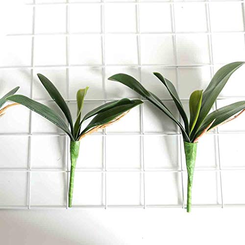 image for NEARTIME Decorations Artificial Orchid Phalaenopsis Leaves Potted Plan