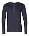Canvas Long Sleeve Henley T-Shirt. 3150 - Large - Navy