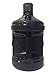 AquaNation 1 Gallon BPA FREE Reusable FDA Grade Chemical Free Plastic Drinking Water Big Mouth Bottle Jug Container with Holder Drinking Canteen (Solid Black)