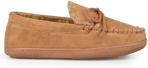 Pindari Mens Faux Suede Moccasin Slippers Hickory, 11 Regular US