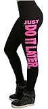 Crazy Girls Womens Work Out Like A Boss Print Side Text Stretchy Leggings Trousers