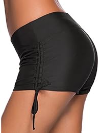 Bañador para dama, pantalones cortos de secado rápido, con corbatas ajustables, tallas S a XXXL