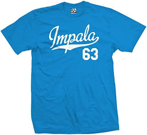 Shirt Boss Unisex Impala 63 Script &amp; Tail T-Shirt XL Bright Blue / White