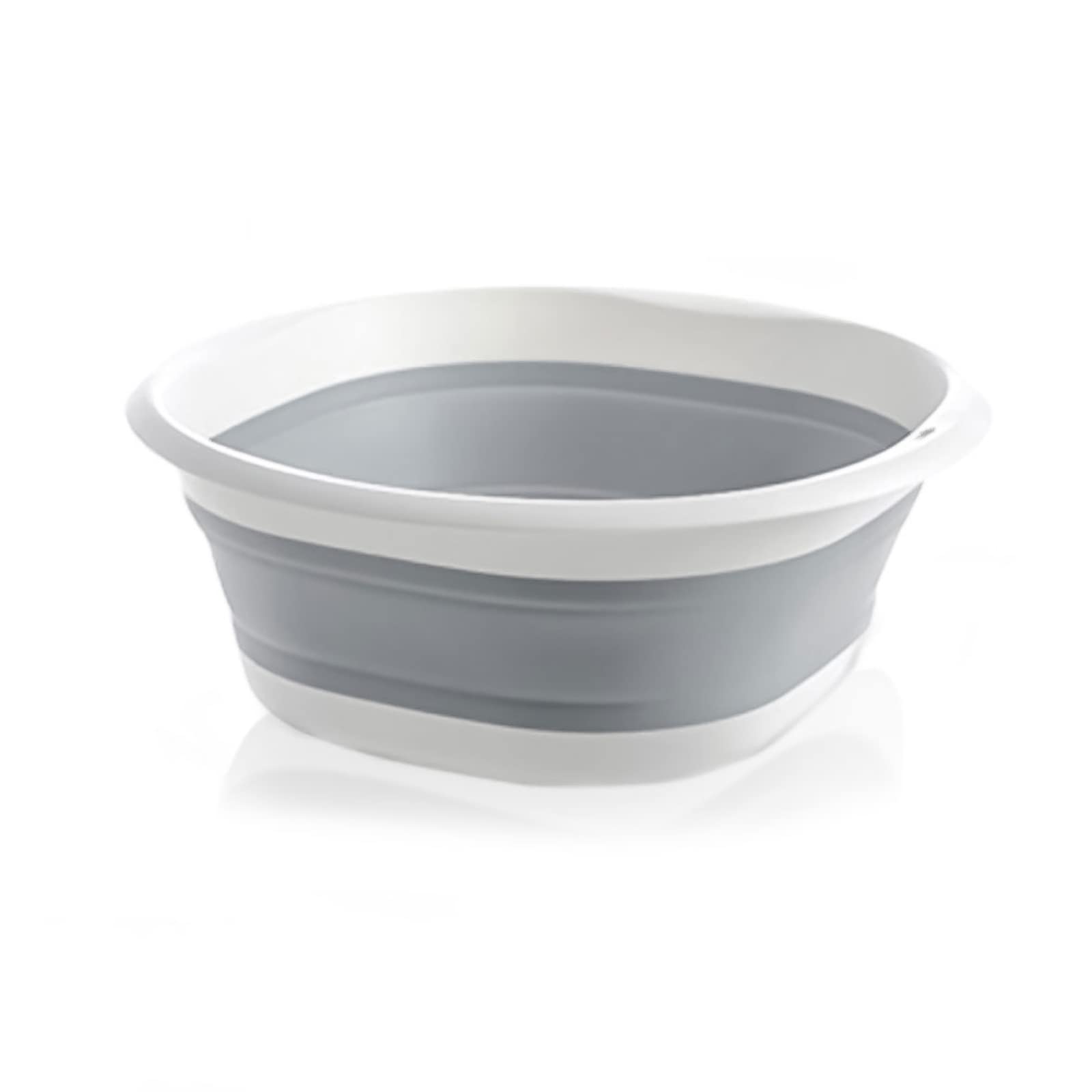 Collapsible Washing Up Bowl Round 5L Folding Wash Basin Multipurpose Portable Camping Hand Wash Basin 32cm Grey Foldable Washing Bowl Home Kitchen Space Saving Storage Container