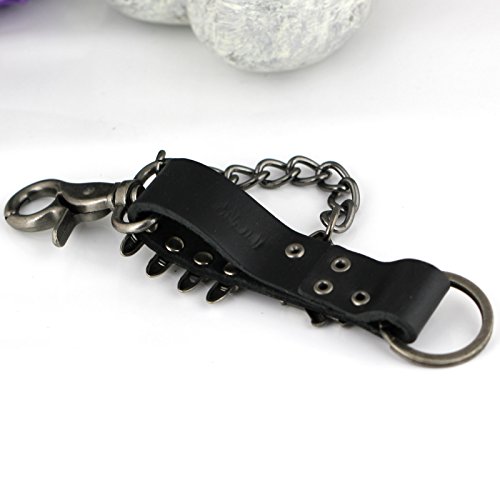 Maycom Retro Style Black Revolver Bullet Pants Buckle Keychain Key Chain Ring Keyring Keyfob Key Fob Holder
