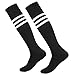 Triple Football Socks, Fancy Fan Unisex Knee High Athletic Sports Soccer Socks,2-12 Pairs