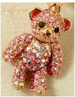 Amazon Co Jp ピンクベアーの携帯ストラップスワロフスキー ジュエリー ホーム キッチン