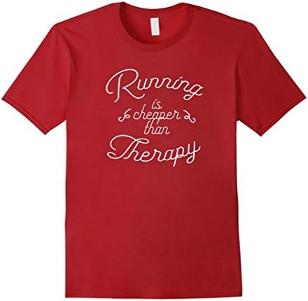 Mens Running is Cheaper Than Therapy Funny Runner Tshirt Track T 2XL Cranberry