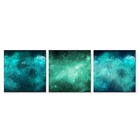 3 Piece Canvas Wall Art for Living Room Bedroom Home Artwork Vast Starry Sky Paintings Ready to Hang - 12"x12"x3 Panels
