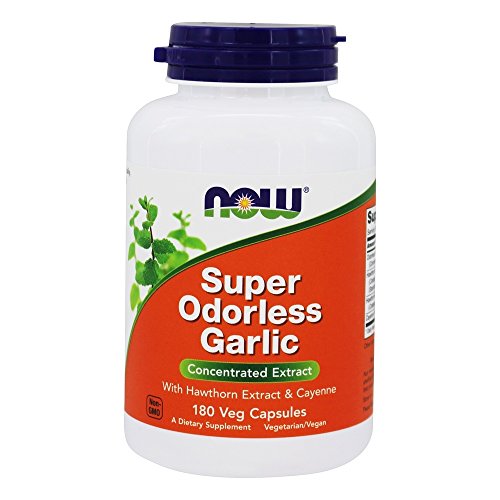 Now Supplements, Super Odorless Garlic with Hawthorn Extract and