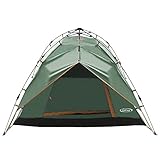 G4Free Double-wall Two-Door Camping Tent|Easy Set Up and Tear Down,3-4 Person Dome Tents with Waterproofing and UV Protection for Outdoor Family Hunting Fishing Hiking Travel(Green)