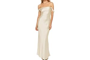 Realtix Elegant Satin Off The Shoulder Ruched Backless Maxi Dress for Women Strapless Tube Sleeveless Fitted Bridesmaid Dress