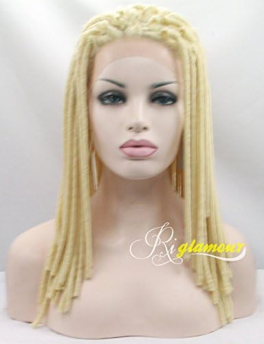 Riglamour Funmi Hair Bouncy Spring Curls Synthetic Lace Front Wig Blonde Heat Resistant 100% Fiber Hair (Blonde Color)