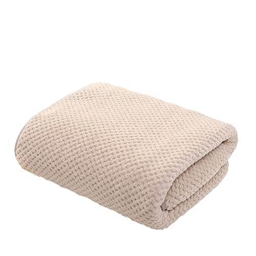 Bath Towel Household Adult Bathing High Density Coral Velvet Beach Towel Large Towel (Two Pcs) (27.6 * 50 Inch)(Coffee)