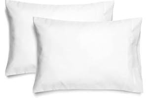 EXQ Home Toddler Pillowcases 14x20 Travel Pillow Case Set of 2, Small Pillow Case Fits Baby Pillow Sized 12x16, 13x18, Kids Pillowcases 2 Pack Machine Washable with Envelope Closure(White)