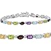 10ct TGW Multi Gemstone Tennis Bracelet in Sterling Silver