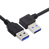 NFHK 90 Degree Right Angled USB 3.0 A Type Male to Straight A Type Male Data Cable 40cm