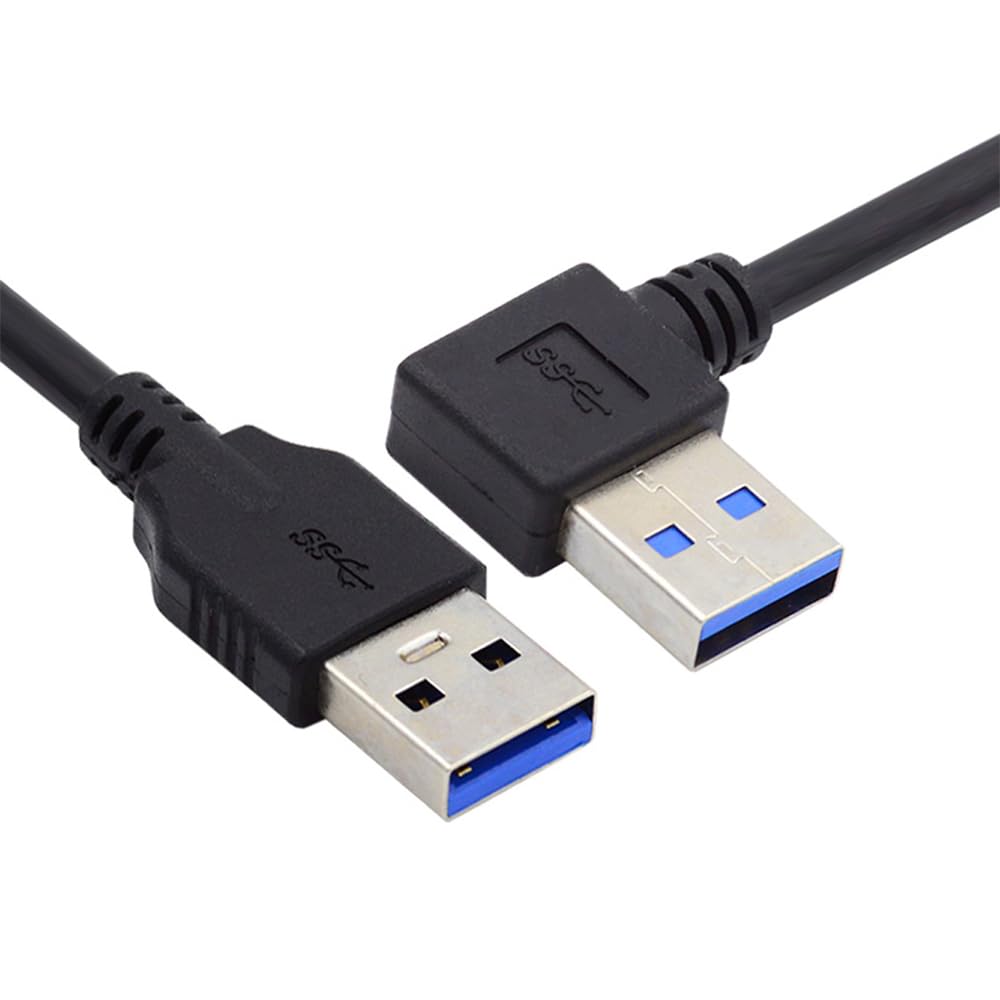 NFHK 90 Degree Right Angled USB 3.0 A Type Male to Straight A Type Male Data Cable 40cm