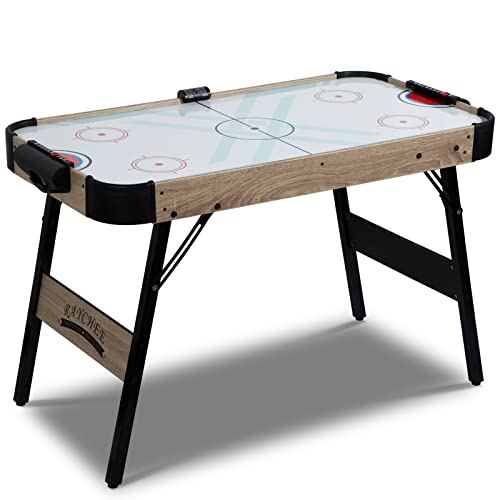 Table De Air Hockey COSTWAY Avec Marqueur électronique LED - Ventilateur 12V - Bandes Lumineuses - Pour Enfants Et Adultes - 5