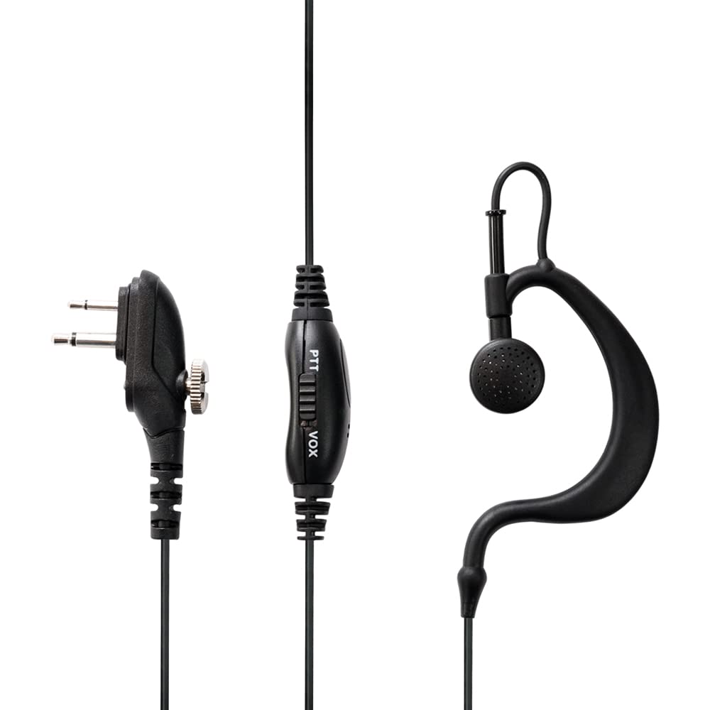 Midland - MA27-M Microphone with Ergonomic Radio Earpiece with 3.5mm Screw Jack, VOX/PTT Function, Height Adjustment - Compatible with Walkie Talkies G15 PRO, G18 PRO, Arctic and Motorola 2-Pin