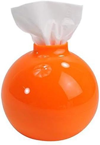 Skyflying Popular Cute Round Ball Paper Pot Tissue Toilet Paper Box Cover Holder Set Retro for Roll of Paper(Orange)