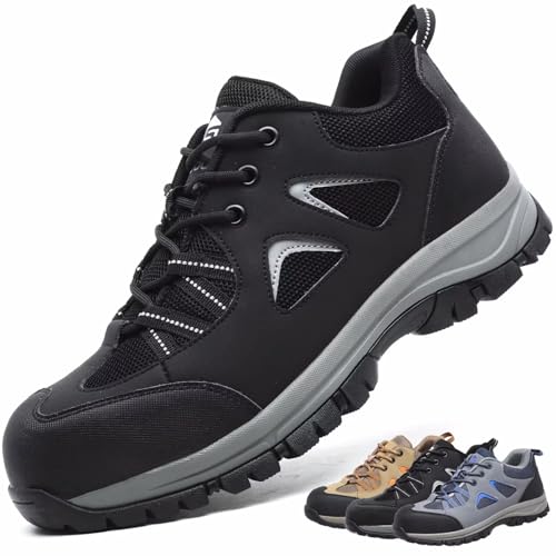 Safety Shoes Men Women Work Shoes Lightweight Non-Slip Safety Sneakers with Steel Toe