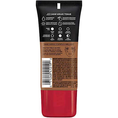 L’OREAL PARIS COSMETICS MAKEUP INFALLIBLE PRO-MATTE LIQUID LONGWEAR FOUNDATION, NUTMEG, 1 FL OZ