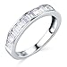 14k White Gold Solid Wedding Engagement Ring and Wedding Band 2 Piece Set - Size 4.5