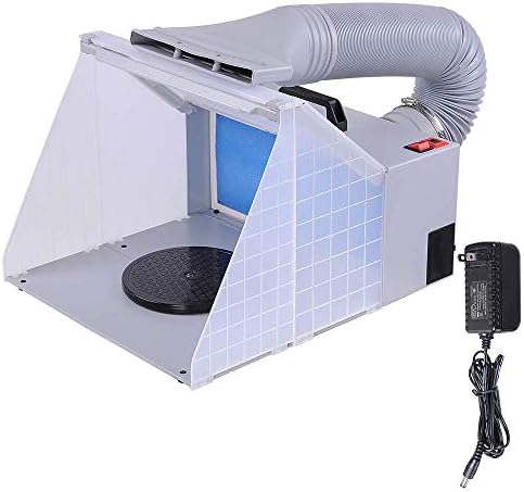 Portable Hobby Airbrush Paint Spray Booth Kit Exhaust Filter LED Light Set Model