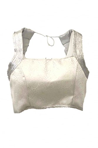 RMB3154 Silver & Gray Ready Made Designer Saree Blouse
