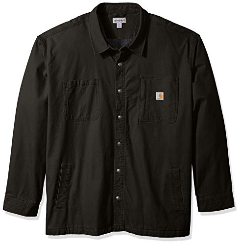 Carhartt Men's Big & Tall Rugged Flex Rigby Shirt Jacket, Peat, 4X-Large