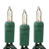 Clear - 15 Bulbs - Length 5 ft. - Bulb Spacing 4 in. - Green Wire - Christmas Mini Light String - HLS 4-15-CLR-G