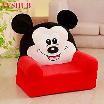 VAISHNO Soft & Skin Friendly Mickey Toy Shape Baby Supporting Seat Soft Plush Cushion and Chair for Kids - VAISHNO, (Red)