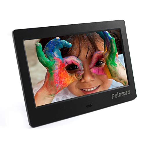 Polarpra Electronic Picture Frames,7 Inch Digital Picture Frame Slideshow HD LCD Screen,720P/1080P Video Photo Display,Music,Auto Rotate,Calendar,Alarm&Clock,SD Card&USB Port with Remote Control-Black
