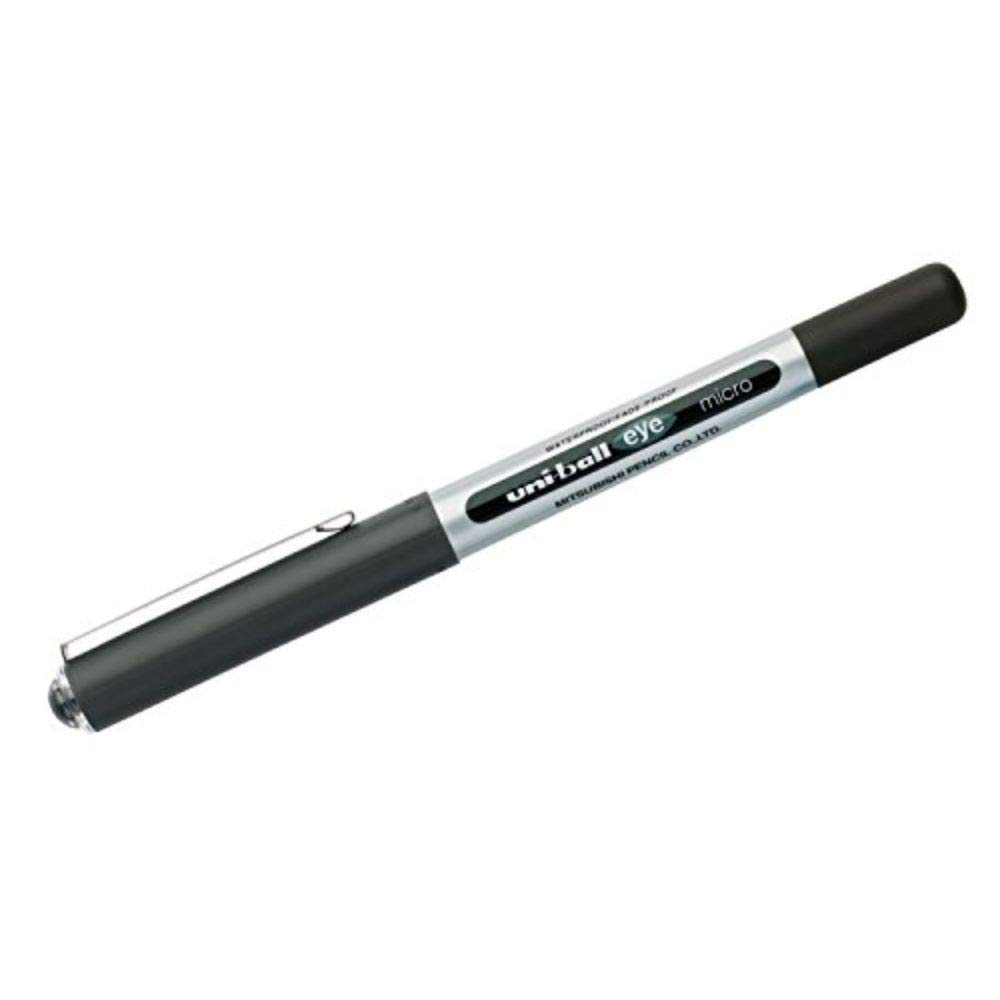 uni-ball UB-150E Pack of 12 Micro Eye Roller Ball Pens, Ink: Black